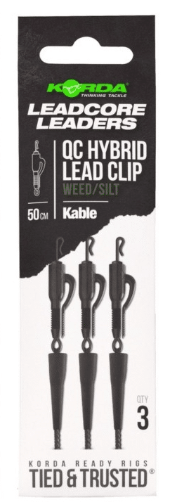 Korda zestaw Leadcore Hybrid Lead Clip QC Swivel Weed 50cm