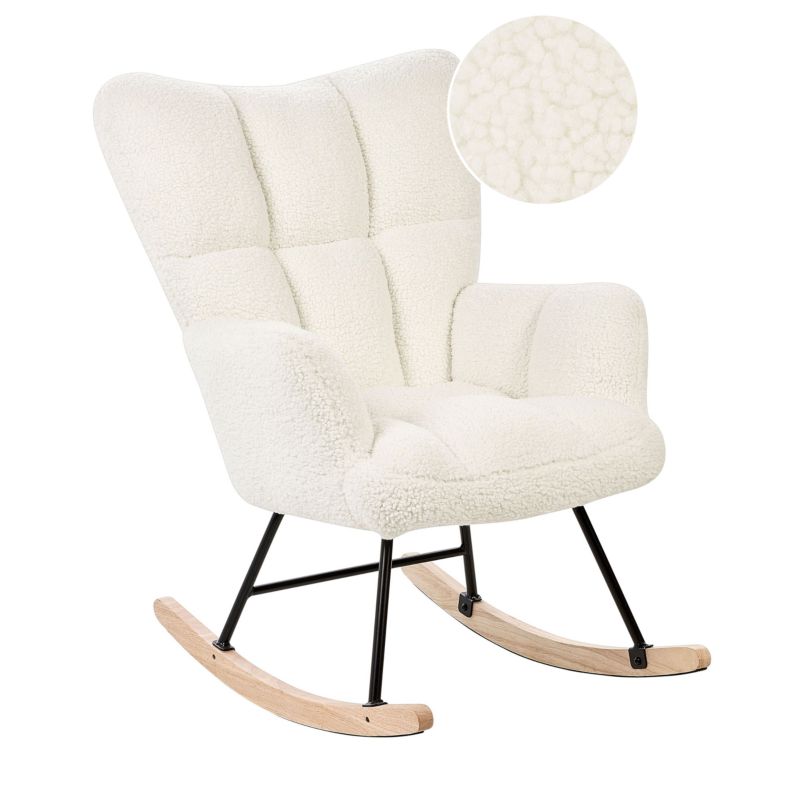 Fotel bujany Oulu Boucle Biały 1 szt.