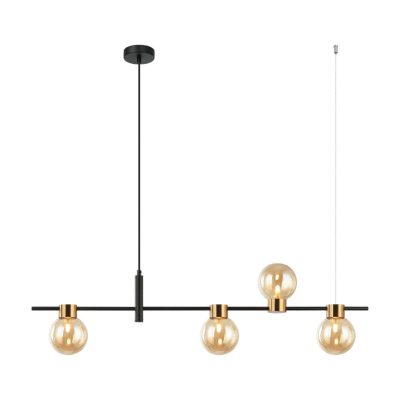 Lampa wisząca asymetryczna Italux Bletter czarna 4xG9x25W IP20 wym: 100x101,5x12cm - 1 szt.
