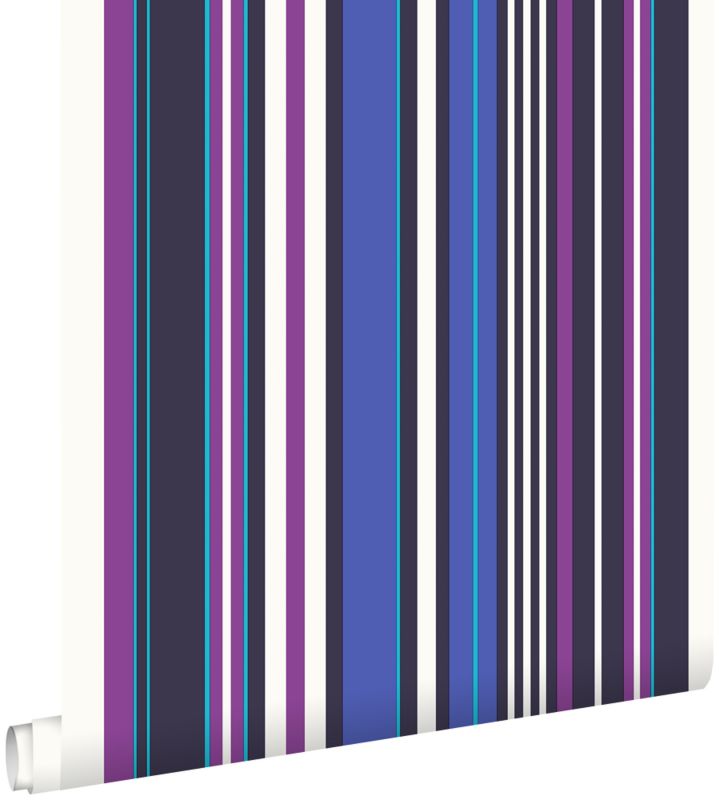 Tapeta ESTAhome paski fioletowymIniebieskim 53 cm x 10.05 m - 1 rol.