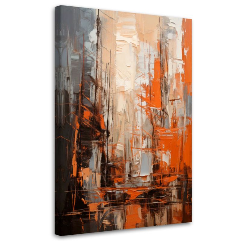Obraz na płótnie Feeby Abstrakcja Akryl Pomarańczowy 80x120cm 1szt