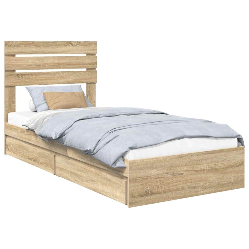 Łóżko WaszeMeble z Szufladami 90x200 cm Brązowe WM-3411595 1 szt.