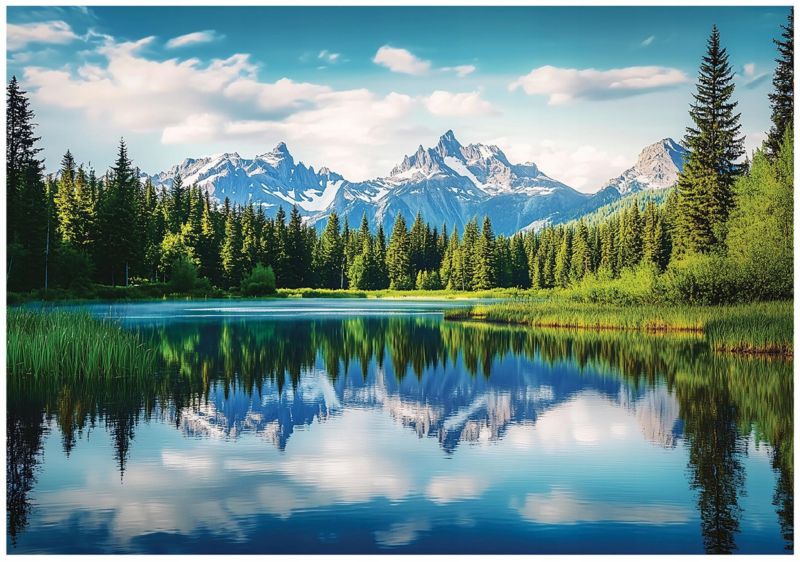 Fototapeta 3D Góry Las Natura WALLARENA 300x210 cm Tapeta Do Sypialni Salonu Na Flizelinie 1 szt.