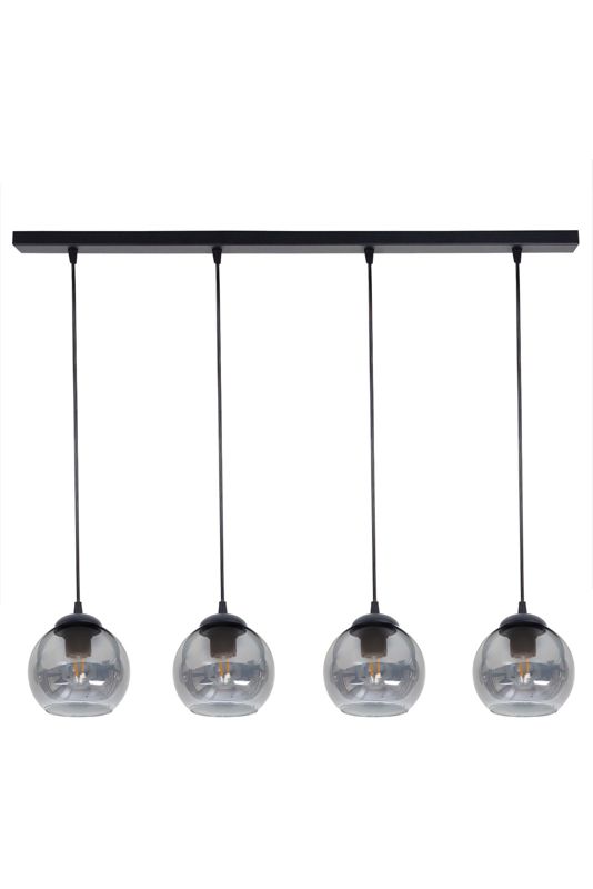 Lampa sufitowa LATIL HEXE E27 metal szkło 4 x 60W czarny H0820 1 szt.