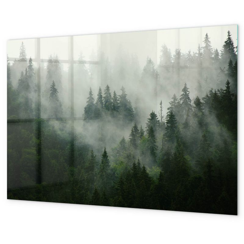 Tablica Magnetyczna Do Kuchni Na Magnesy Tulup 100x70 cm Mglisty las o poranku 5 magnesów neodymowych 1 kpl