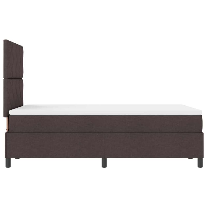 Łóżko z materacem WaszeMeble 120x200 cm Ciemny brąz tkanina WM-3339458 1 szt.