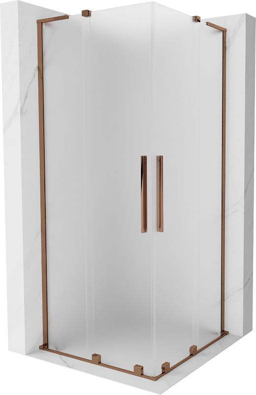 Kabina prysznicowa Mexen Velar L Duo rozsuwana 80 x 80 cm szron różowe złoto 1 szt.