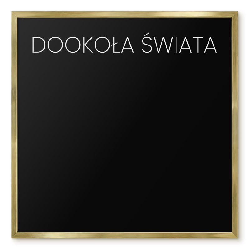 Tablica Magnetyczna Na Magnesy Tulup 50x50 cm Dookoła świata 8 - Złota rama Do salonu, sypialni 1 szt.