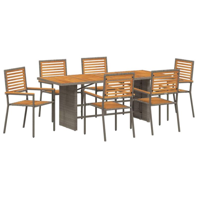 Zestaw mebli ogrodowych jadalniany WaszeMeble 6-osobowy polirattan szary WM-3365451 1 kpl