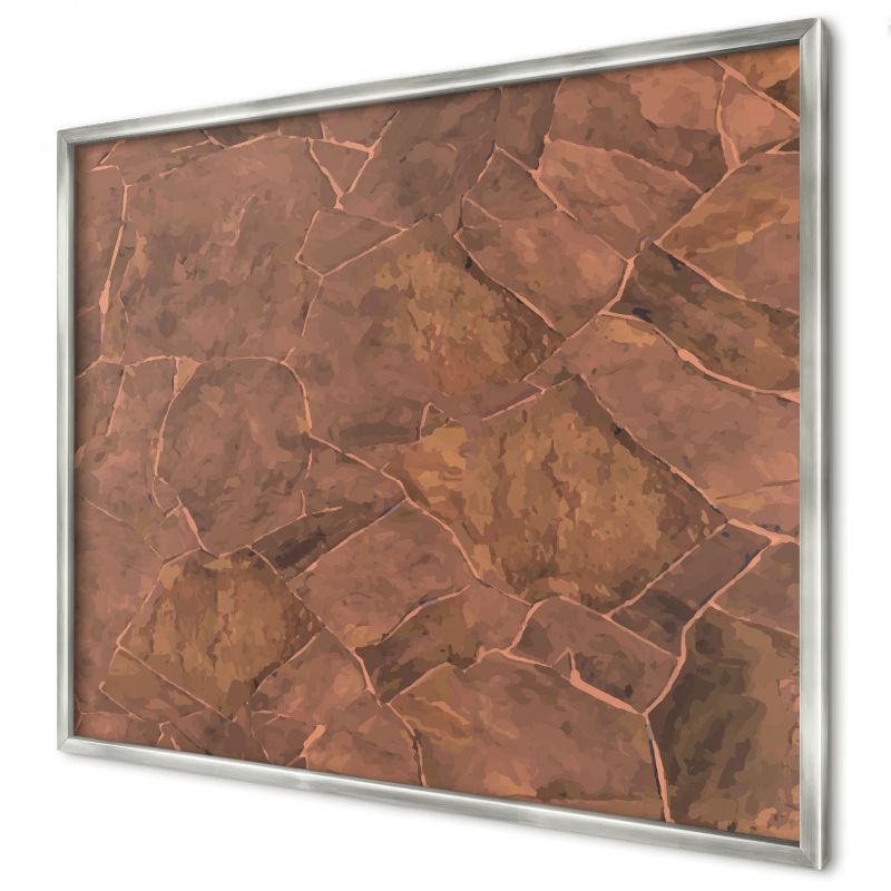 Tablica magnetyczna dekoracyjna Wallfluent 80x60 Kamienna struktura w srebrnej ramie 1szt