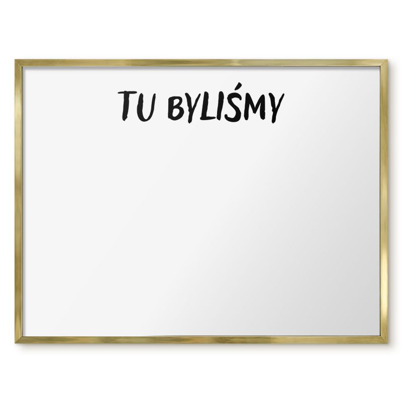 Tablica Na Magnesy Z Wakacji Tulup 80x60 cm Tu byliśmy - Złota rama Do salonu, sypialni 1 szt.