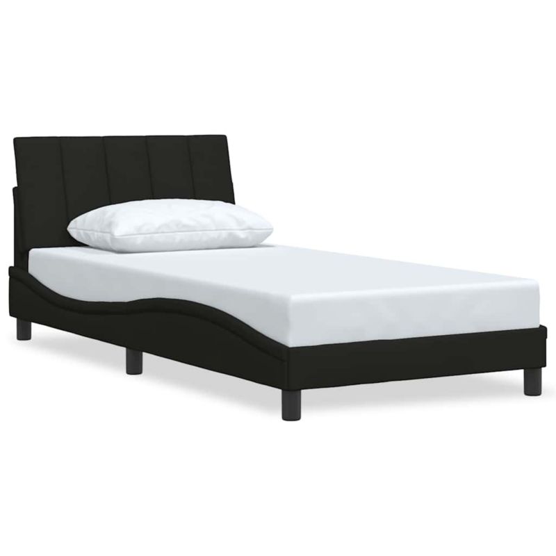 Łóżko tapicerowane WaszeMeble 100x200 cm Czarny tkanina WM-3310372 1 szt.