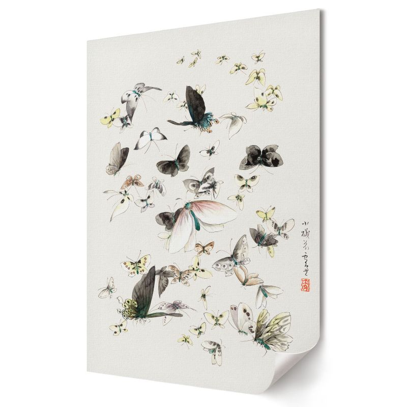 Plakat canvas Wallfluent Format A4 Motyle i ćmy Artysta Hokusai 1 szt.