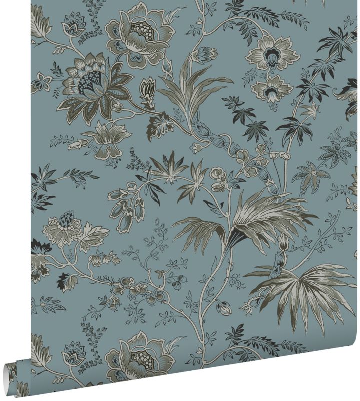 Tapeta ESTAhome zabytkowe kwiaty vintage blue 50 x 900 cm - 1 rol.