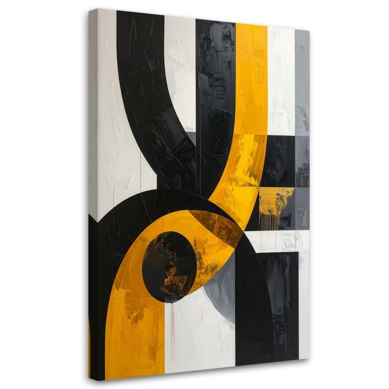 Obraz do salonu sypialni biura loftu Feeby Geometryczna Abstrakcja Żółty 70x100cm 1szt