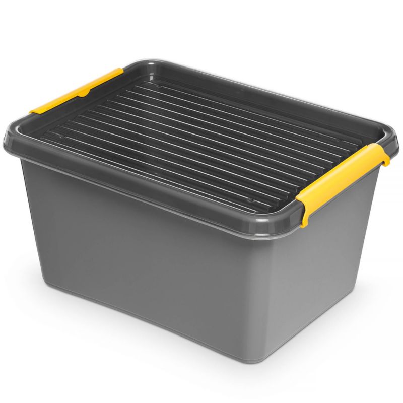 Pojemnik Plastikowy ORPLAST z pokrywą, Szary 15,5 L 1 szt.