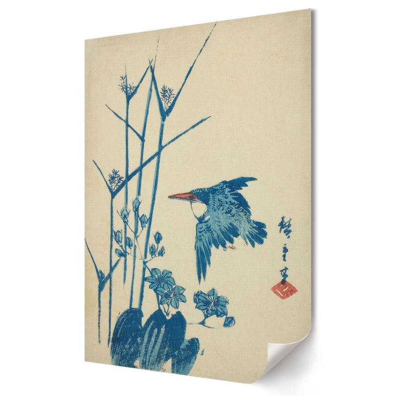 Plakat na płótnie Wallfluent Format A2 Zimorodek i roślina Artysta Utagawa Hiroshige 1 szt.