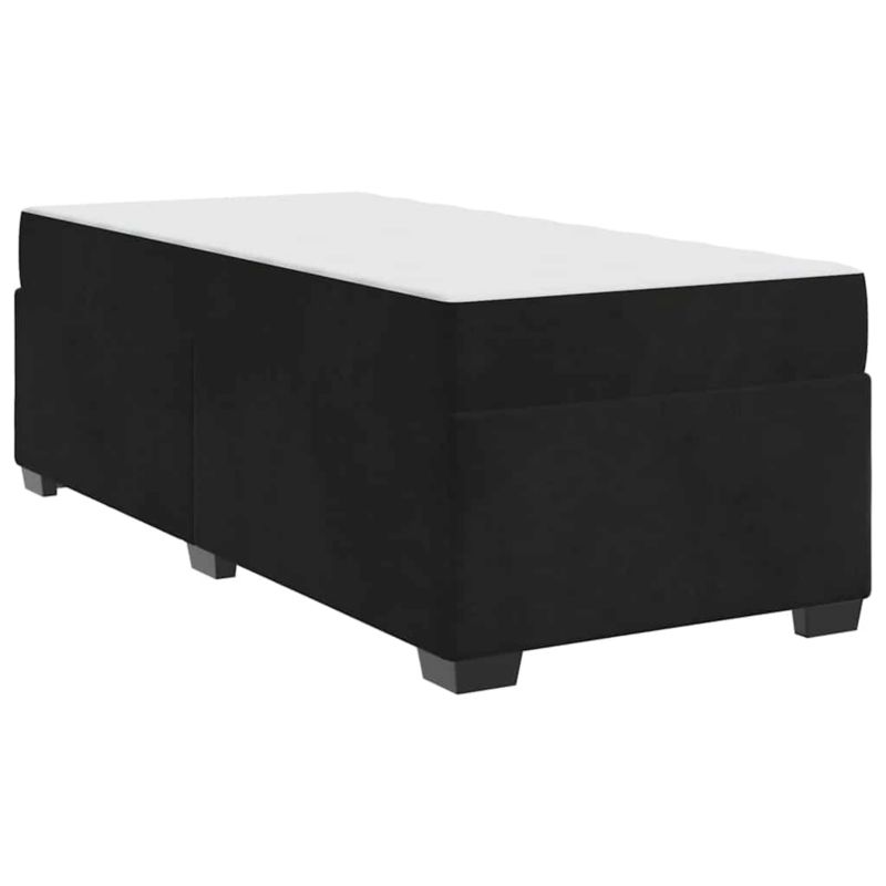 Łóżko z materacem WaszeMeble 100x200 cm Czarny tkanina WM-3399274 1 szt.