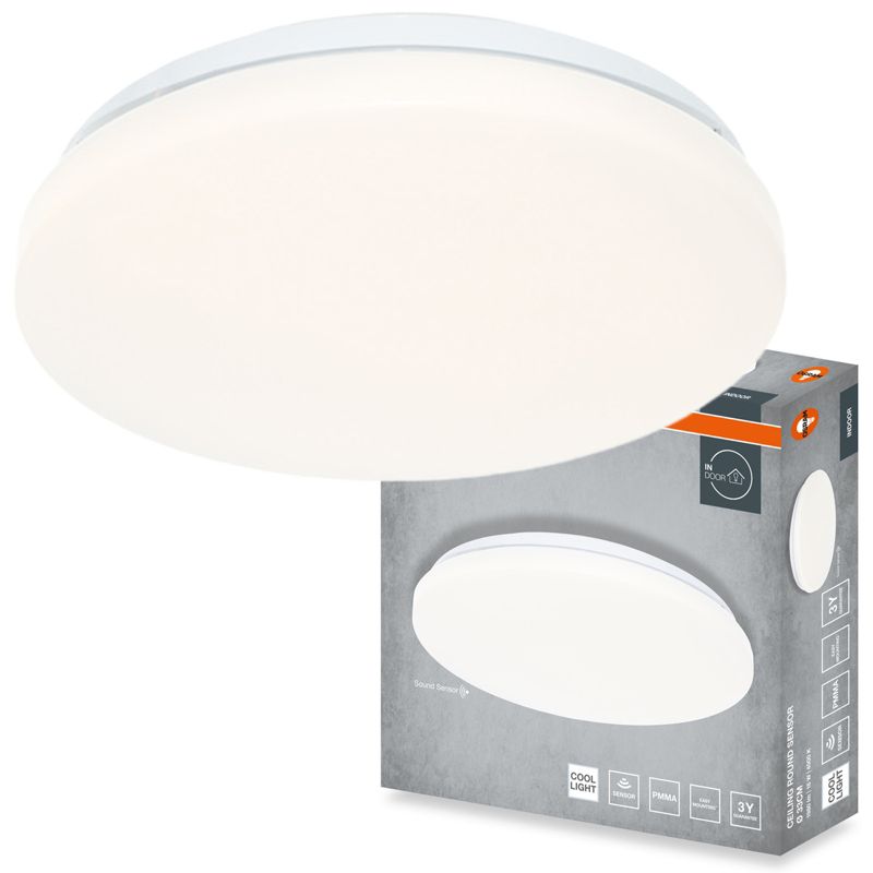 Plafon Osram Round Lampa Sufitowa Plafon LED Czujnik Dźwięku i Światła 18W 1440lm 4000K Okrągły Biały 1 szt.