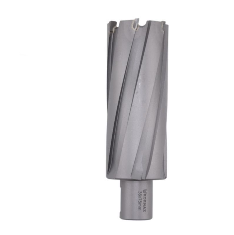 Frez trepanacyjny do metalu z węglika spiekanego Kormax 36x75mm z uchwytem Weldon (TCTAC3675) - 1 szt.
