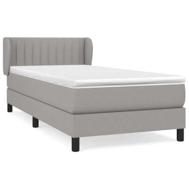 Łóżko kontynentalne WaszeMeble 90x190 cm jasnoszare WM-3126365 1 szt.