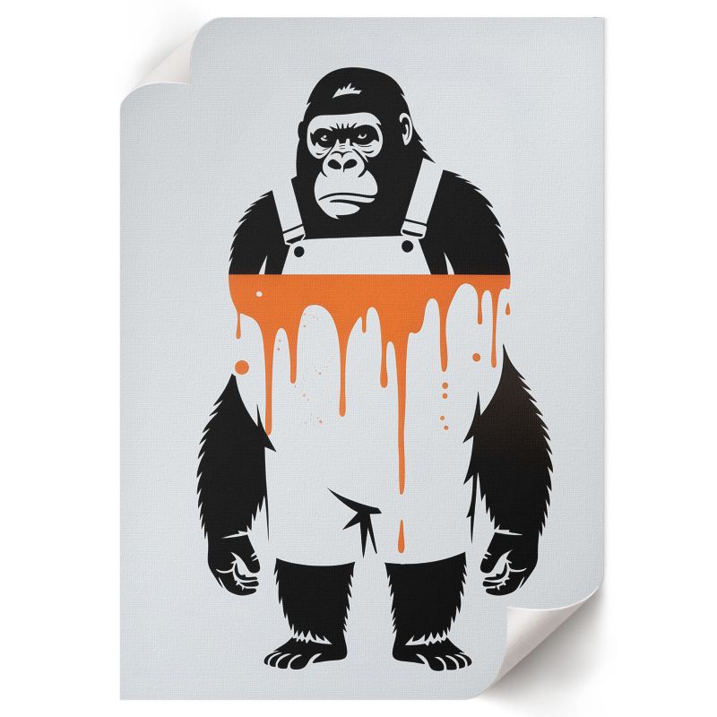 Plakat Do Łazienki ArtPrintCave 21x29,7 cm Goryl graffiti Velini 1 szt.