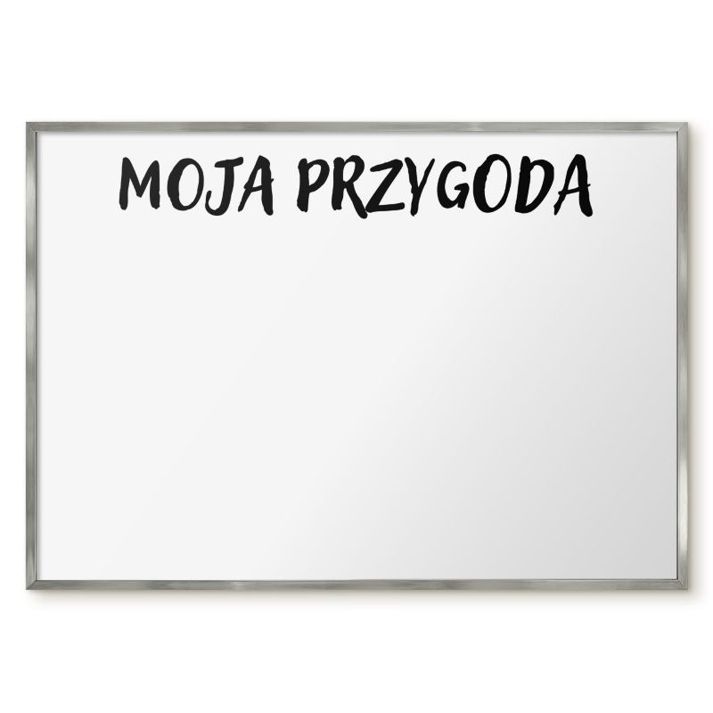 Tablica Magnetyczna Wielofunkcyjna Ścienna Tulup 100x70 cm Moja przygoda - Srebrna rama Do salonu, sypialni 1 szt.