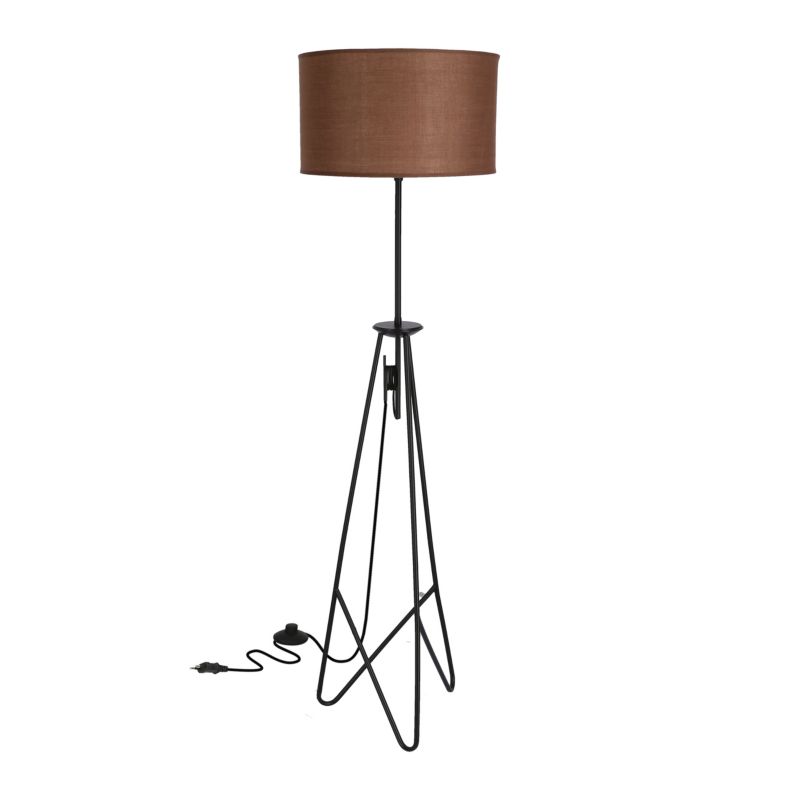 Lampa podłogowa brązowy abażur Candellux Float czarno-brązowa 1xE27x60W IP20 wym:173x40x40cm - 1 szt.