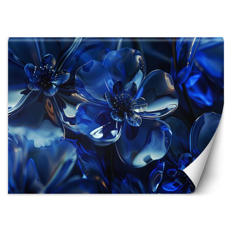 Fototapeta Feeby Niebieskie szklane kwiaty 3D 150x105 1 szt