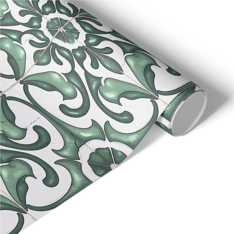 Okleina Meblowa Tulup 65x130 cm Zielone ornamenty Renowacja Mebli DIY 1 rol.