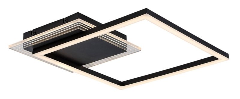 Lampa sufitowa wisząca Rabalux Ottavia 3706 czarno-biała dekoracyjna wbudowany LED 24W 1 szt.
