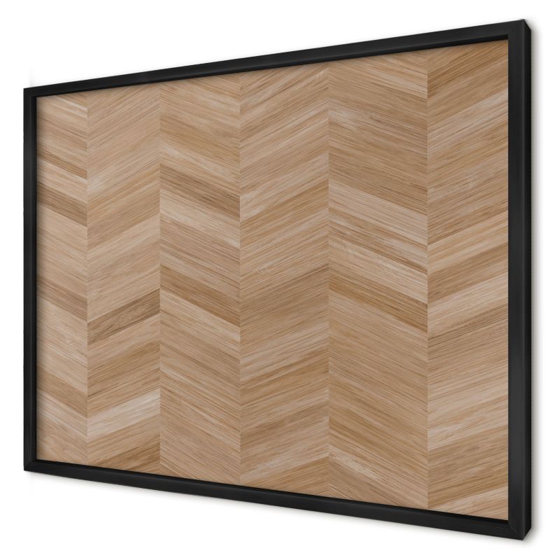 Tablica magnetyczna ozdobna Wallfluent 70x50 Jodełka drewna w czarnej ramie 1szt