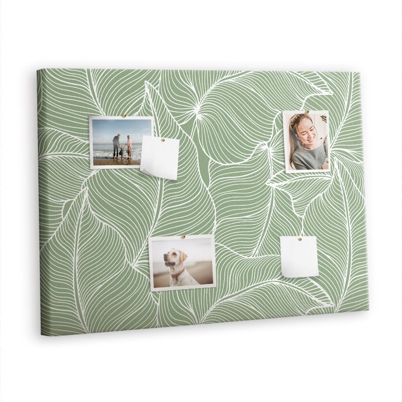 Tablica Korkowa Na Płótnie Tulup 100x70 cm Liście natura wzór Ozdobna loft Pinezki kolorowe 1 kpl