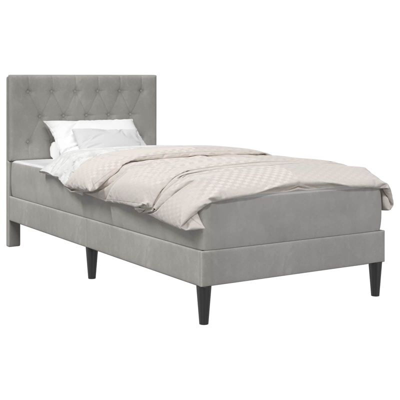 Łóżko Kontynentalne WaszeMeble z Materacem 100x200 cm Szare WM-3415030 1 szt.