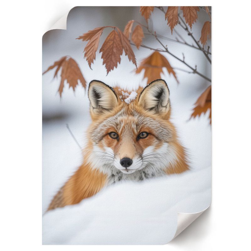 Plakat Na Płótnie ArtPrintCave 59,5x84 cm Zimowy lis ArTi 1 szt.