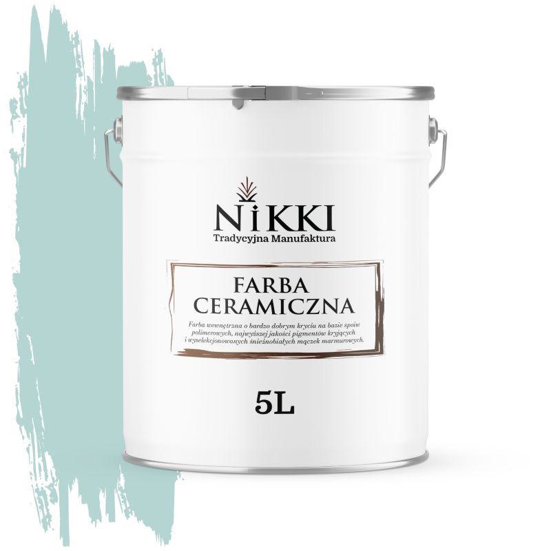 Farba Ceramiczna Wewnętrzna Ściany i Sufity NIKKI Miętowy jasny H1561 Głęboki Mat 5L