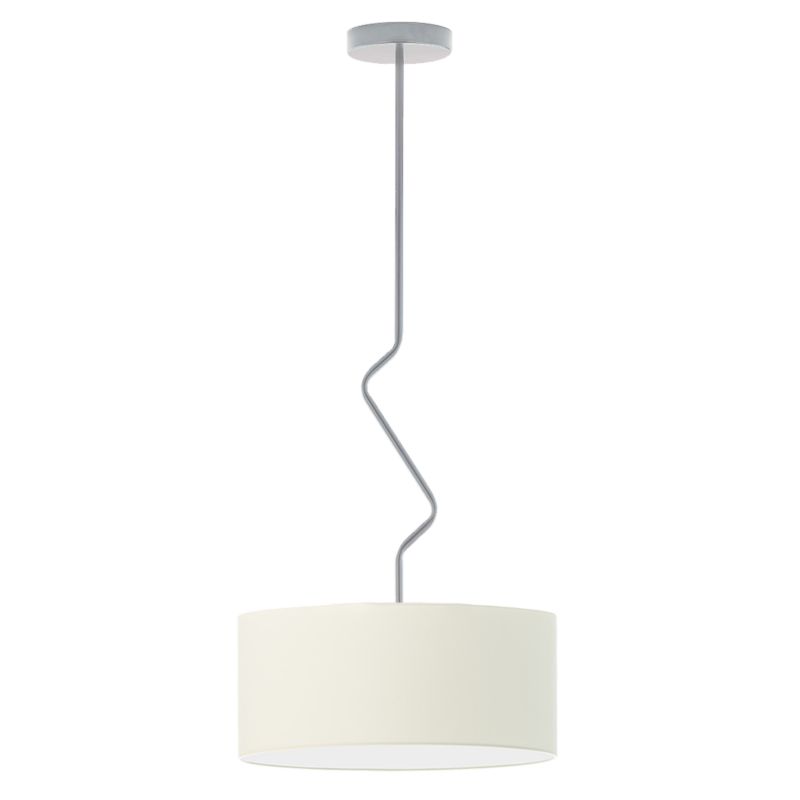 Lampa sufitowa Volta Light Factory żyrandol lampa wisząca z abażurem walec Srebrny/Ecru VESSO 1szt.