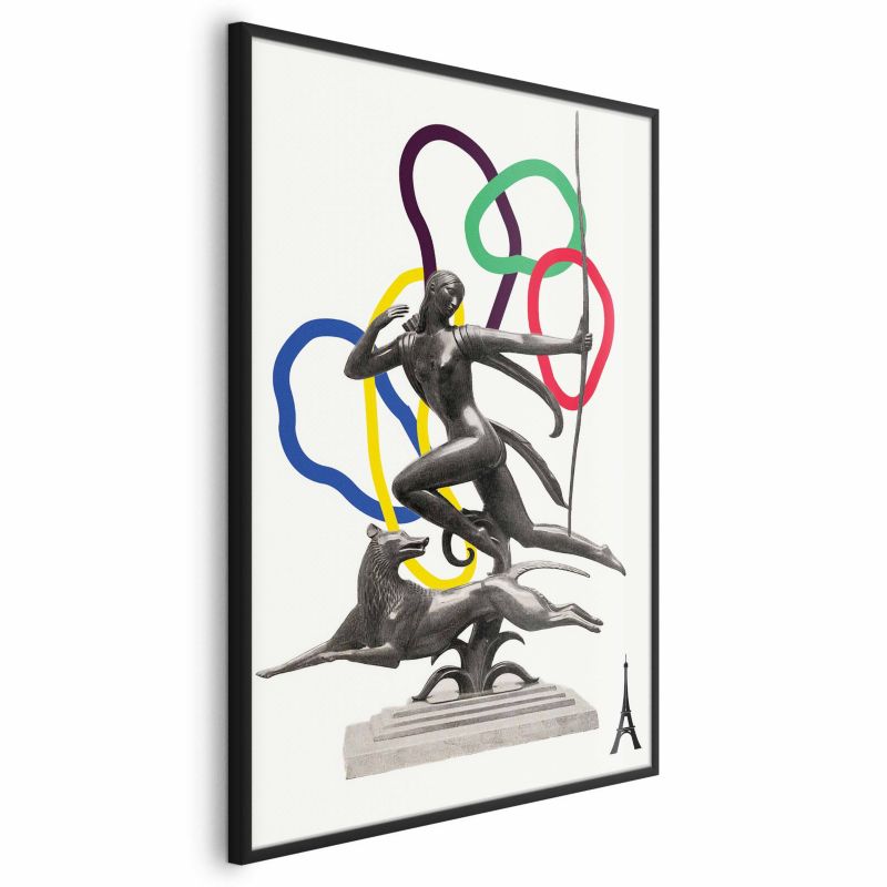 Plakat Artgeist Strzelająca kobieta 60x90 cm z ramą czarną 1 szt