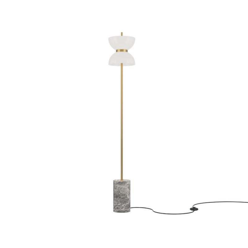 Lampa stojąca podwójny klosz Maytoni KYOTO mosiężno-złota LED 11W biały ciepły 3000K 1300lm IP20 wym:145x22x22cm - 1 szt.