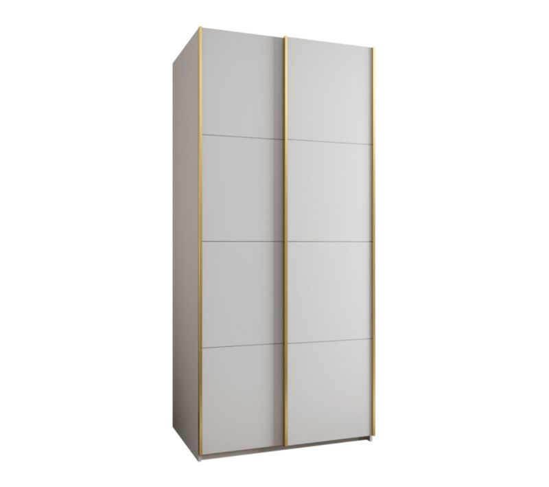 Szafa przesuwna Abiks LUX wysoka szer.100cm biały/biały/złoty 1szt.