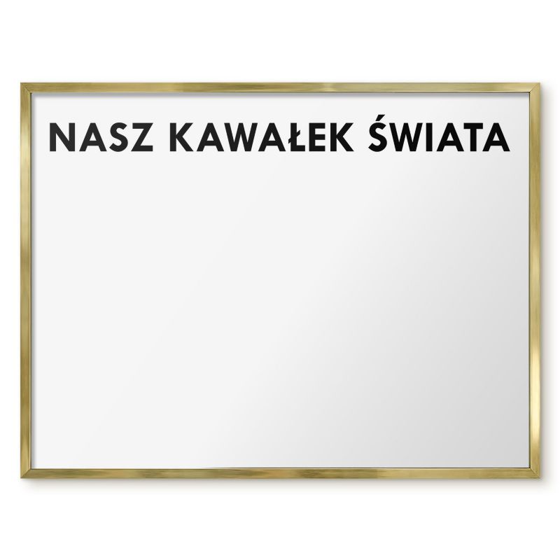 Tablica Magnetyczna Dekoracyjna Ścienna Tulup 80x60 cm Nasz kawałek świata 2 - Złota rama Do salonu, sypialni 1 szt.