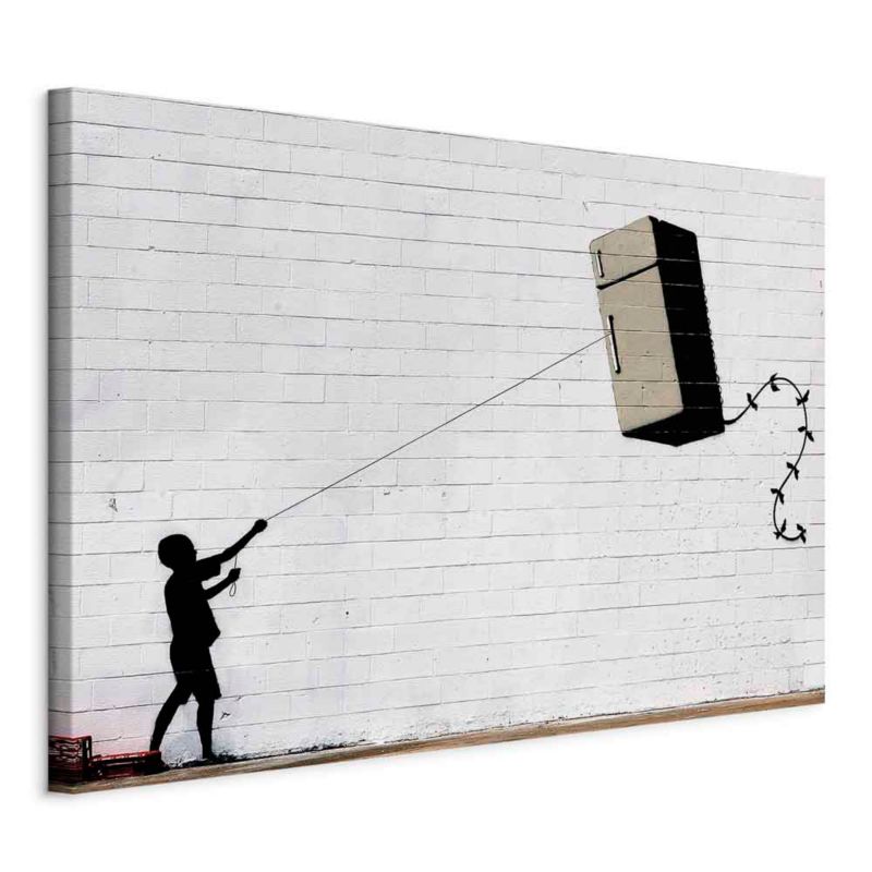Obraz Artgeist Flying fridge 90 x 60 cm płótno włoskie 1 szt