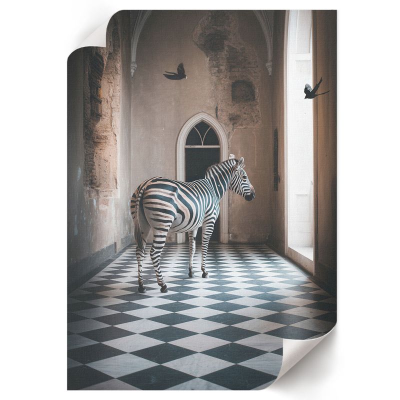 Plakat Do Salonu ArtPrintCave 59,5x84 cm Zebra w architekturze Parallel Form 1 szt.