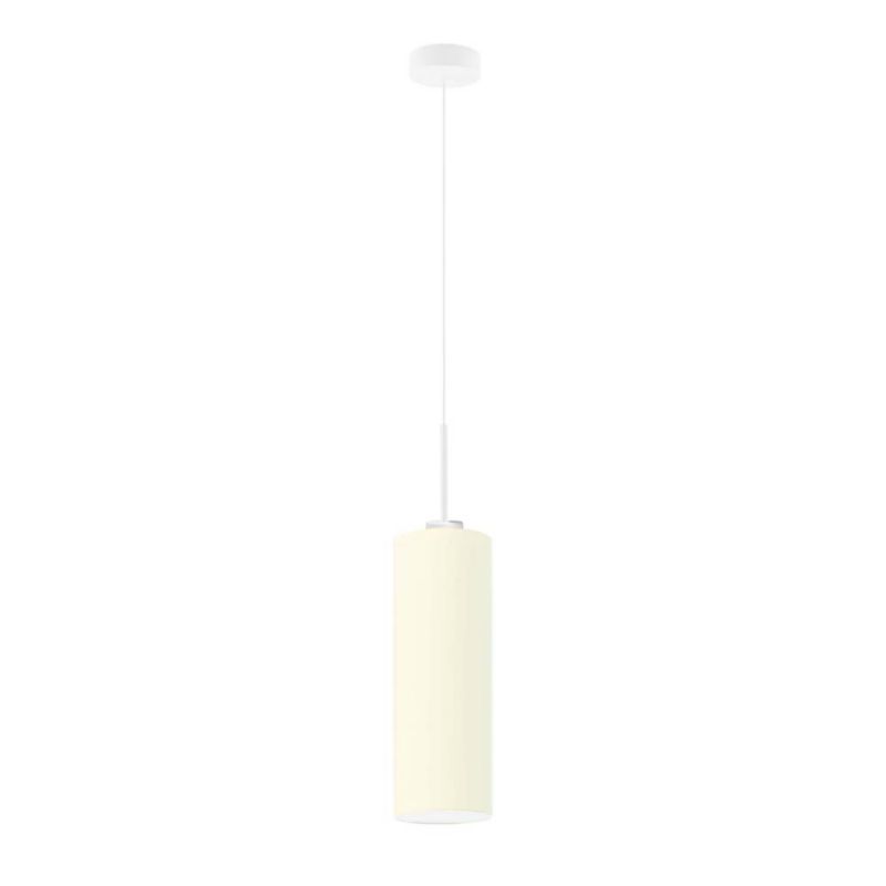 Lampa wisząca zwis Volta Light Factory żyrandol sufitowa z abażurem tuba Ecru BELL Z1 (+ detal) 1szt.