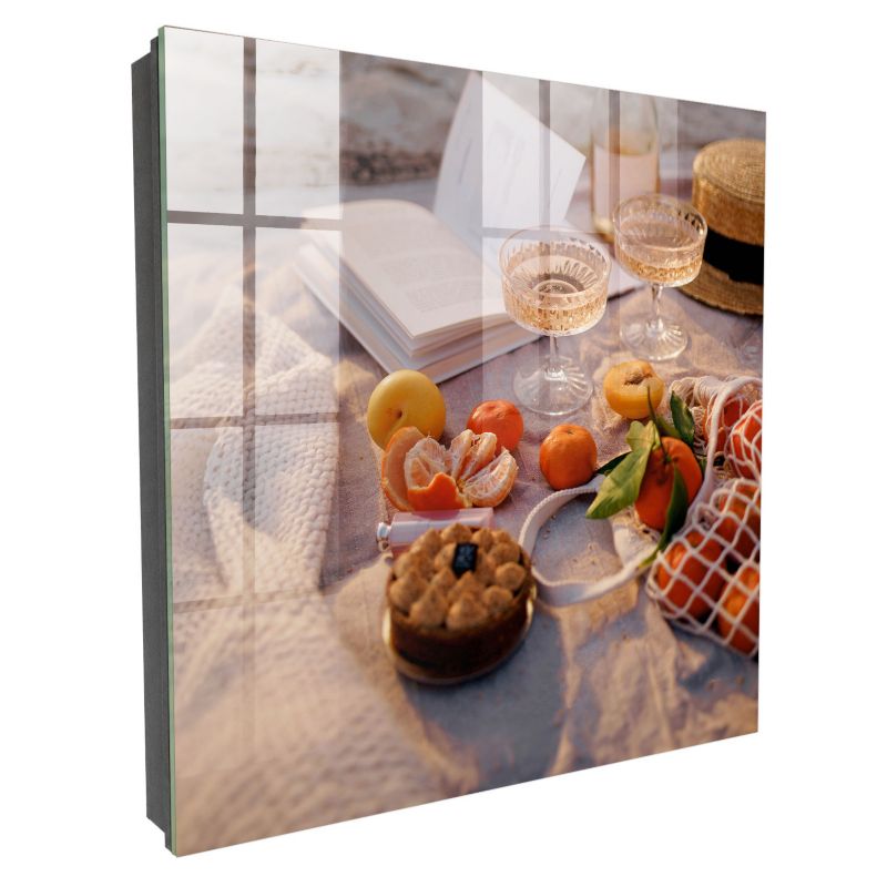 Szklana Szafka Na Klucze Tulup 30x30 cm Letni piknik 1 - Czarna - Otwierana na prawo 1 szt.