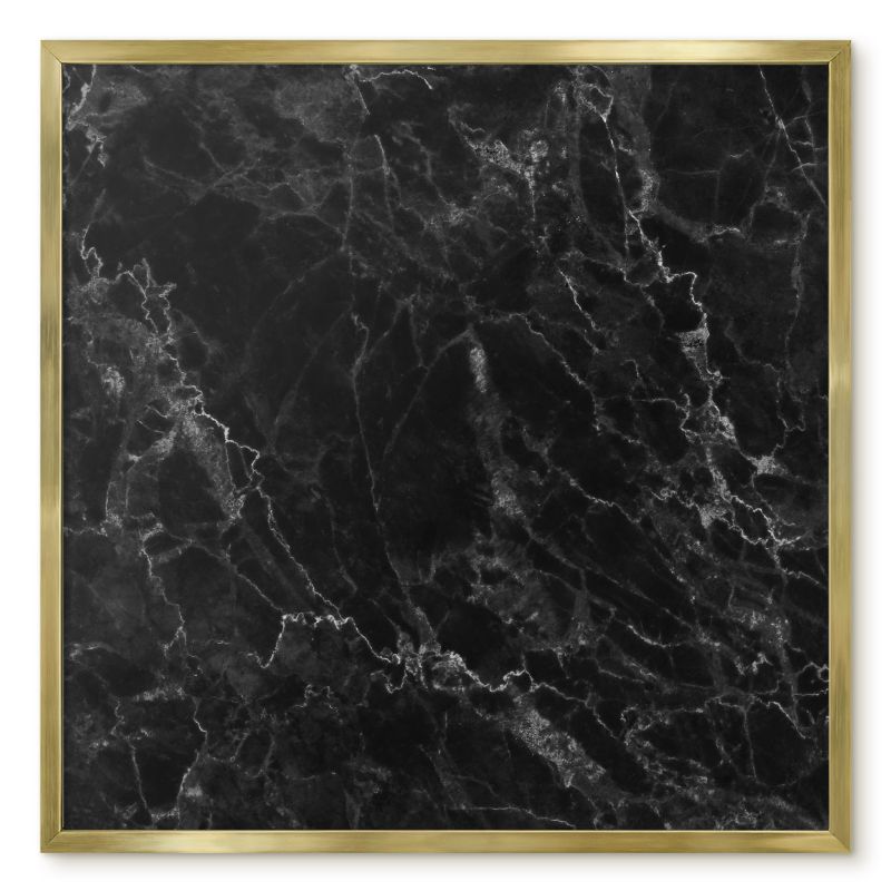 Tablica Magnetyczna Do Biura Tulup 50x50 cm czarny marmur - Złota rama Do salonu, biura 1 szt.