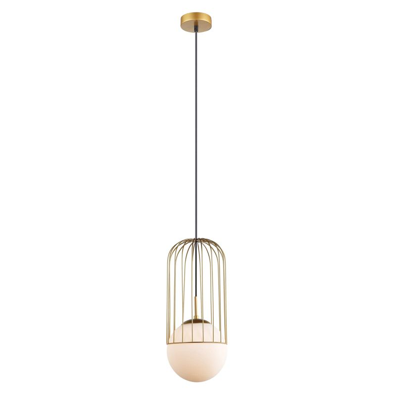 Lampa sufitowa wisząca Italux Matty 9691 złoto-biała nowoczesna 1xE27 x 40W 1 szt.
