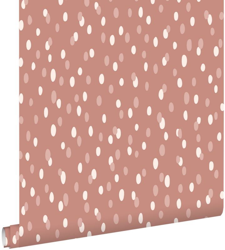 Tapeta ESTAhome kropki starego różu 50 x 900 cm - 1 rol.