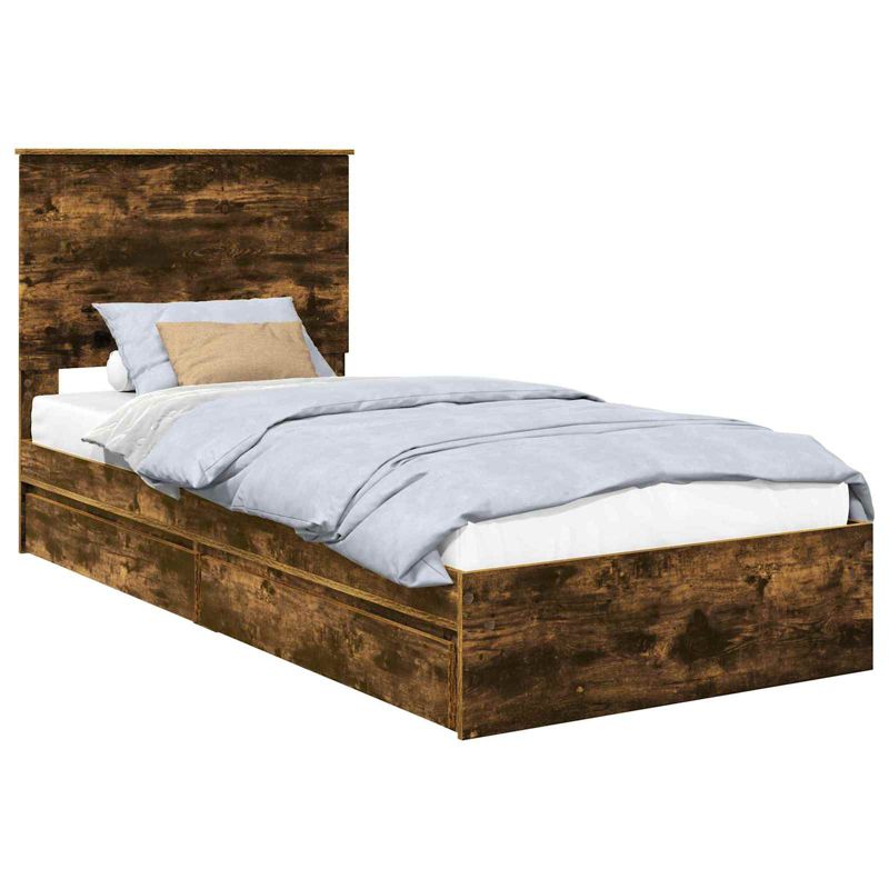 Łóżko WaszeMeble z Szufladami 75x190 cm Brązowe WM-3409605 1 szt.
