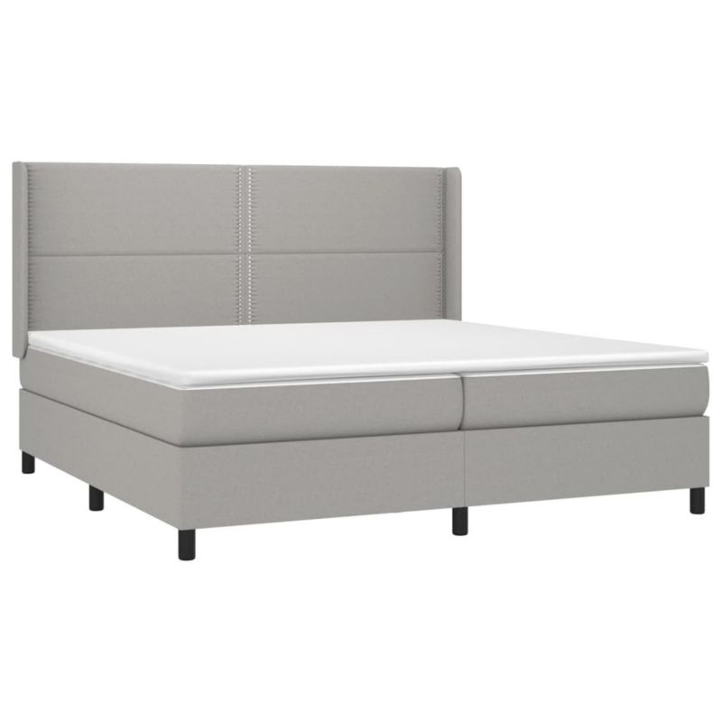 Łóżko kontynentalne WaszeMeble 200x200 cm jasnoszare WM-3138261 1 szt.